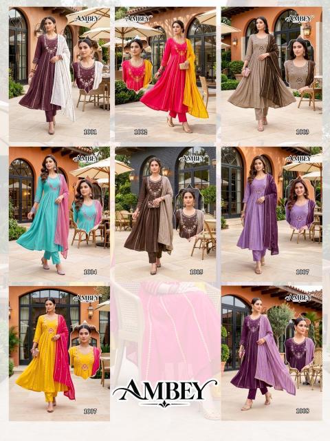 Desi kudi ambey 3pcs kurti exporter wholesaler